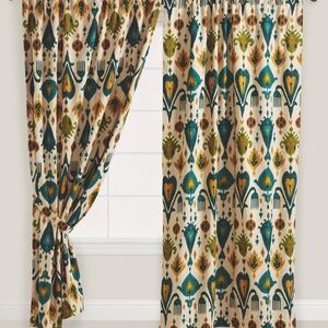 Pair of World Market double lined curtains, EUC